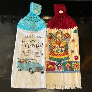Colorful Crochet Top Hand Towel Set